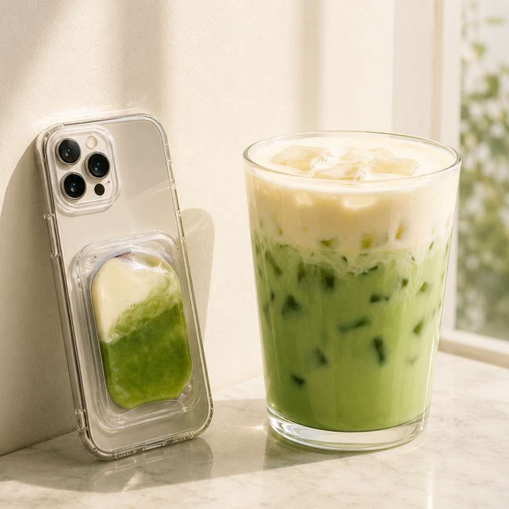 Starbucks inspired matcha cream MagSafe Card Holder,  Phone Card Case | magnetic Card Holder iphone wallet socket for card, subway pass, photocard