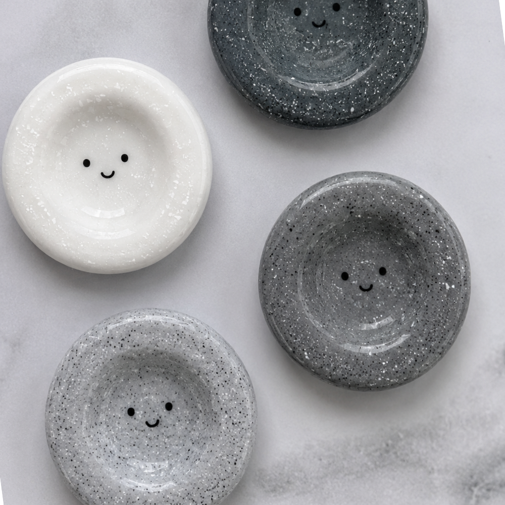 Smile granite worry stone phone grip, kindle grip, popsockets, -kawaii worry Stone Phone Grip – phoneStand