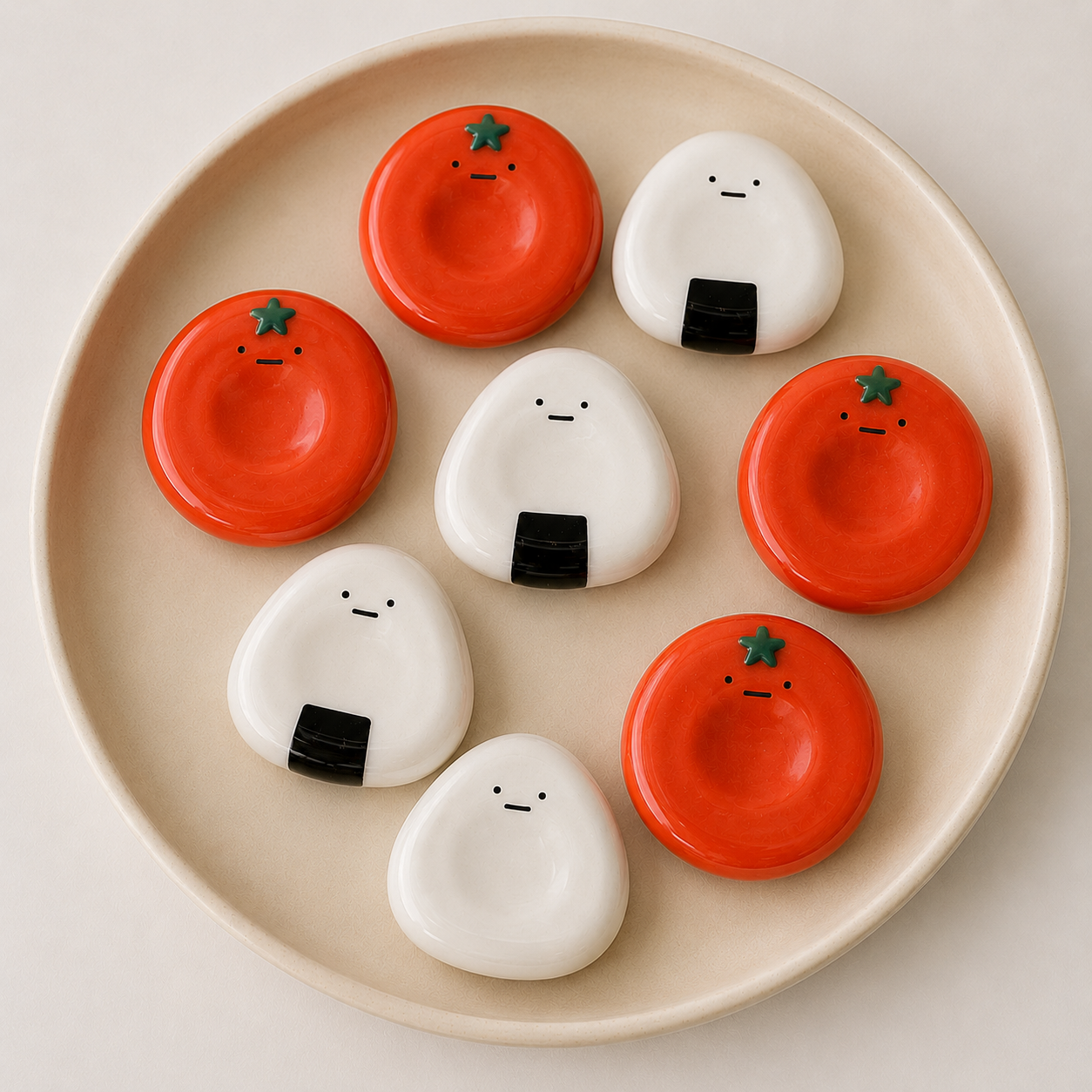 Tomato Onigiri & Dimsum - kawaii Worry Stone Phone Grip – Anxiety Relief Stand