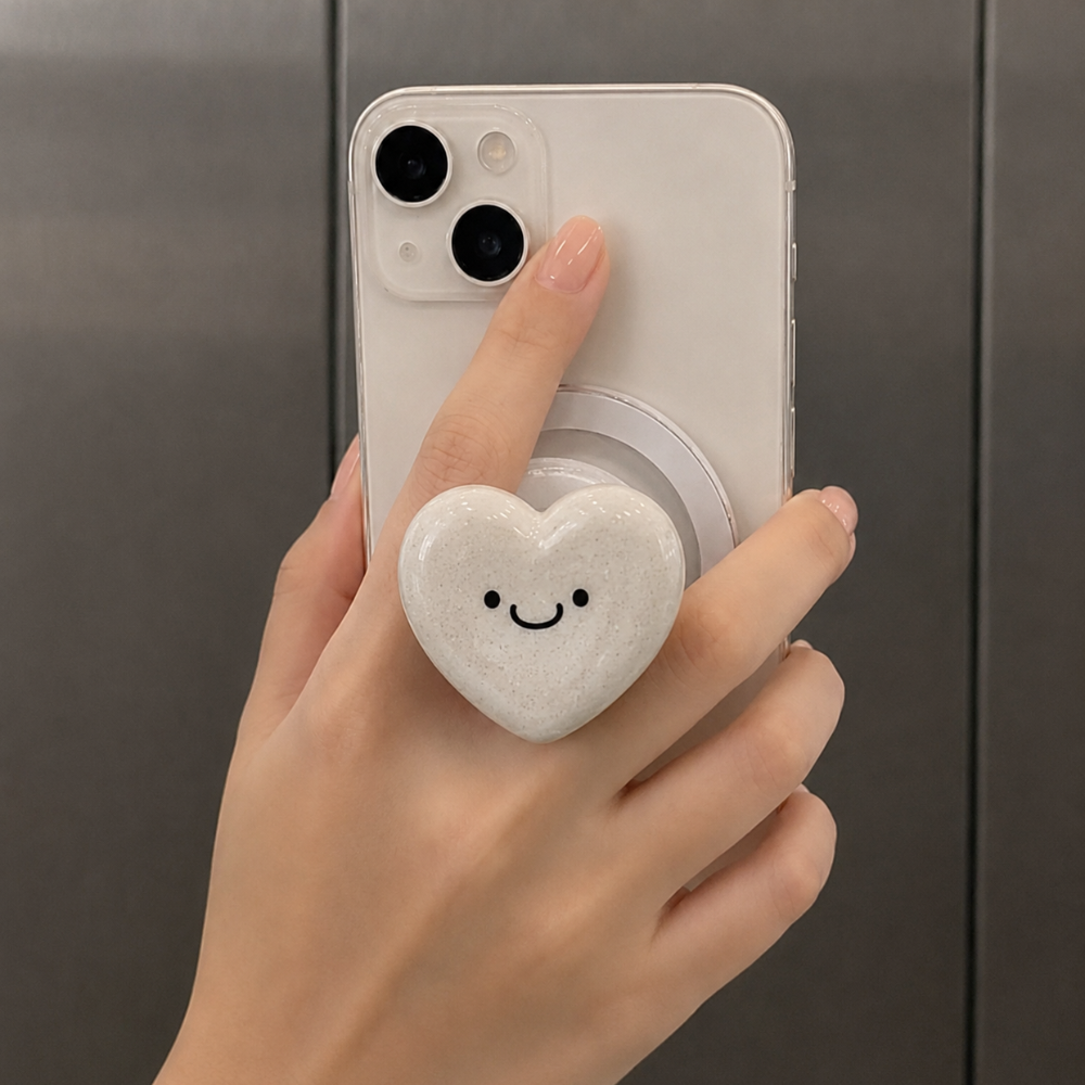 Heart worry stone phone grip, kindle grip, popsockets, -kawaii worry Stone Phone Grip – phoneStand (Copy)