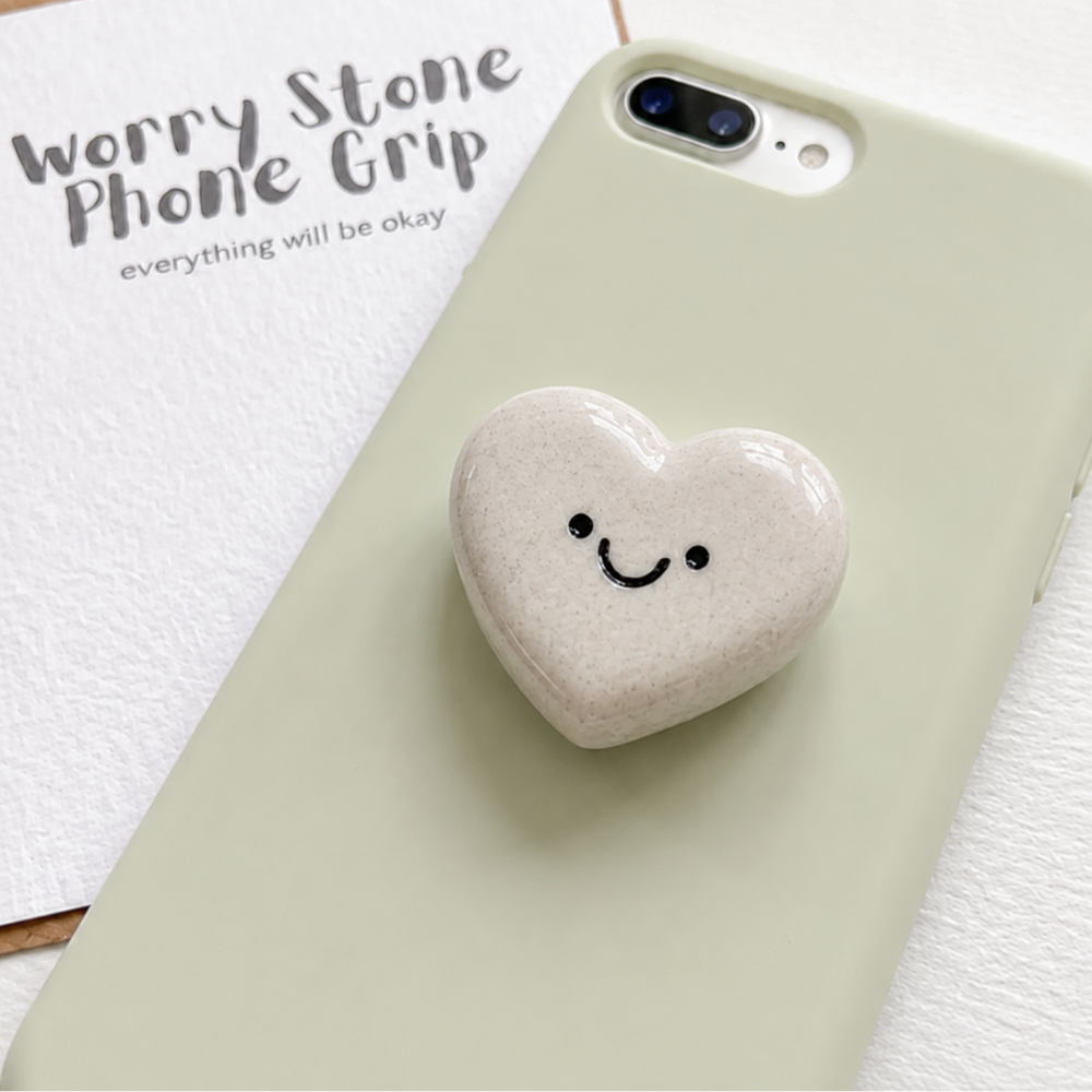 Heart worry stone phone grip, kindle grip, popsockets, -kawaii worry Stone Phone Grip – phoneStand (Copy)
