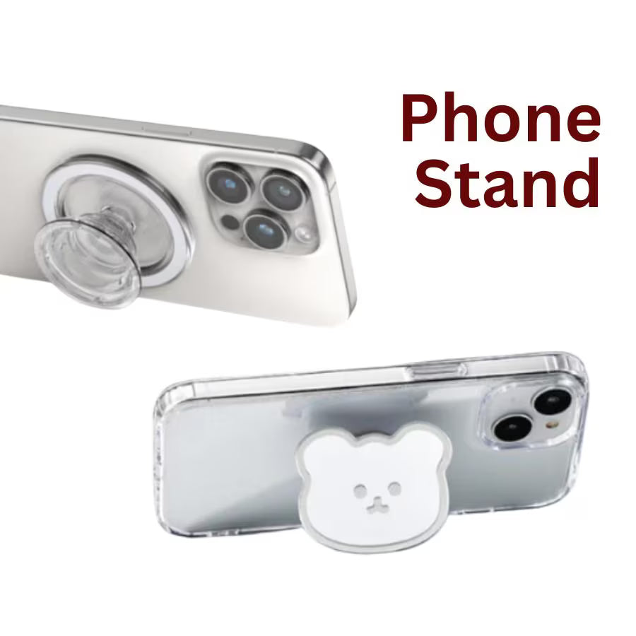 Smiley with cheek - kawaii Worry Stone Phone Grip – Anxiety Relief Stand