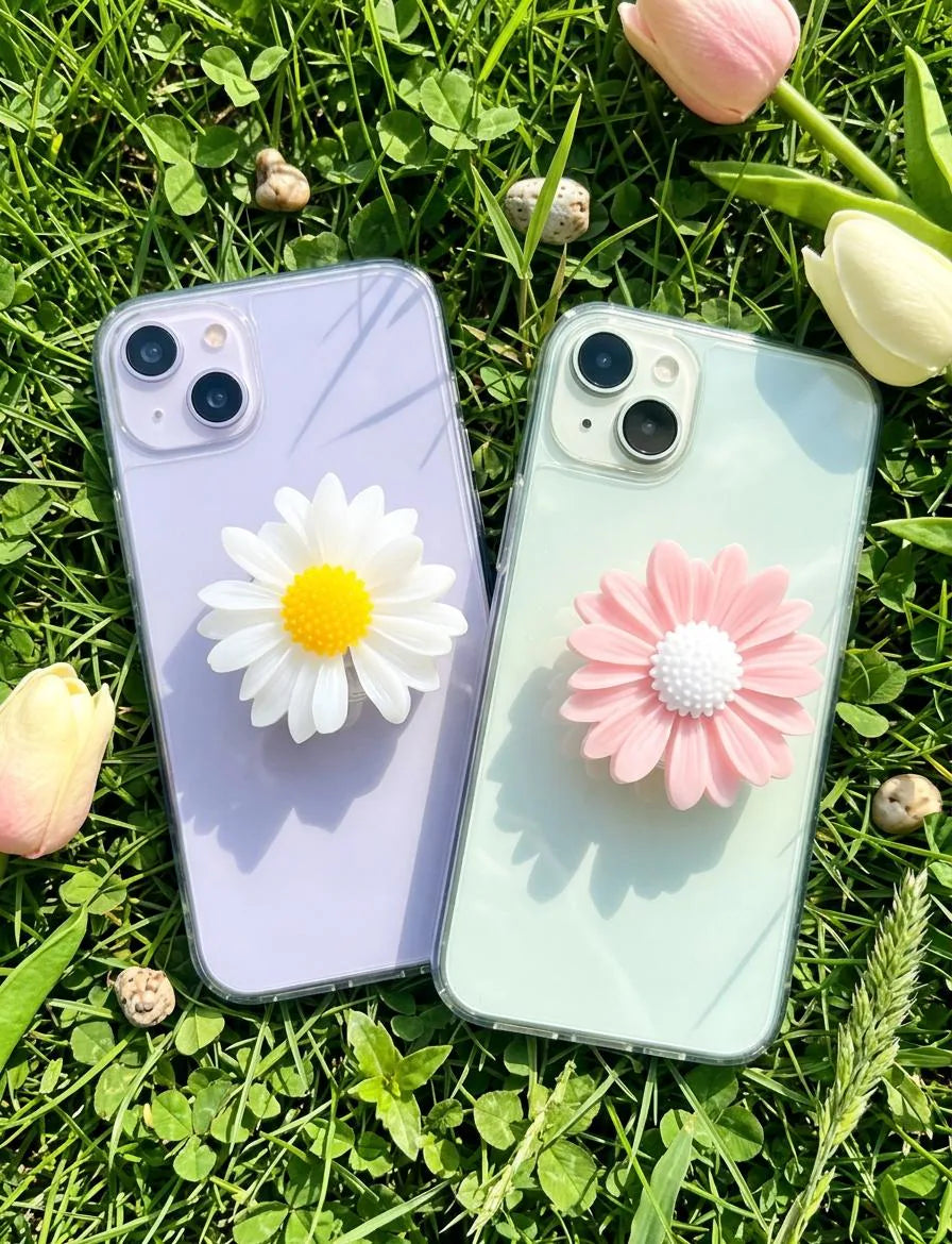 Daisy Phone Grip | Magnetic, Adhesive Kindle grip | Girl Grip